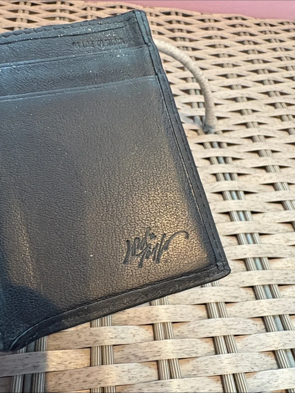 Lord & Taylor Black Leather Trifold Wallet
